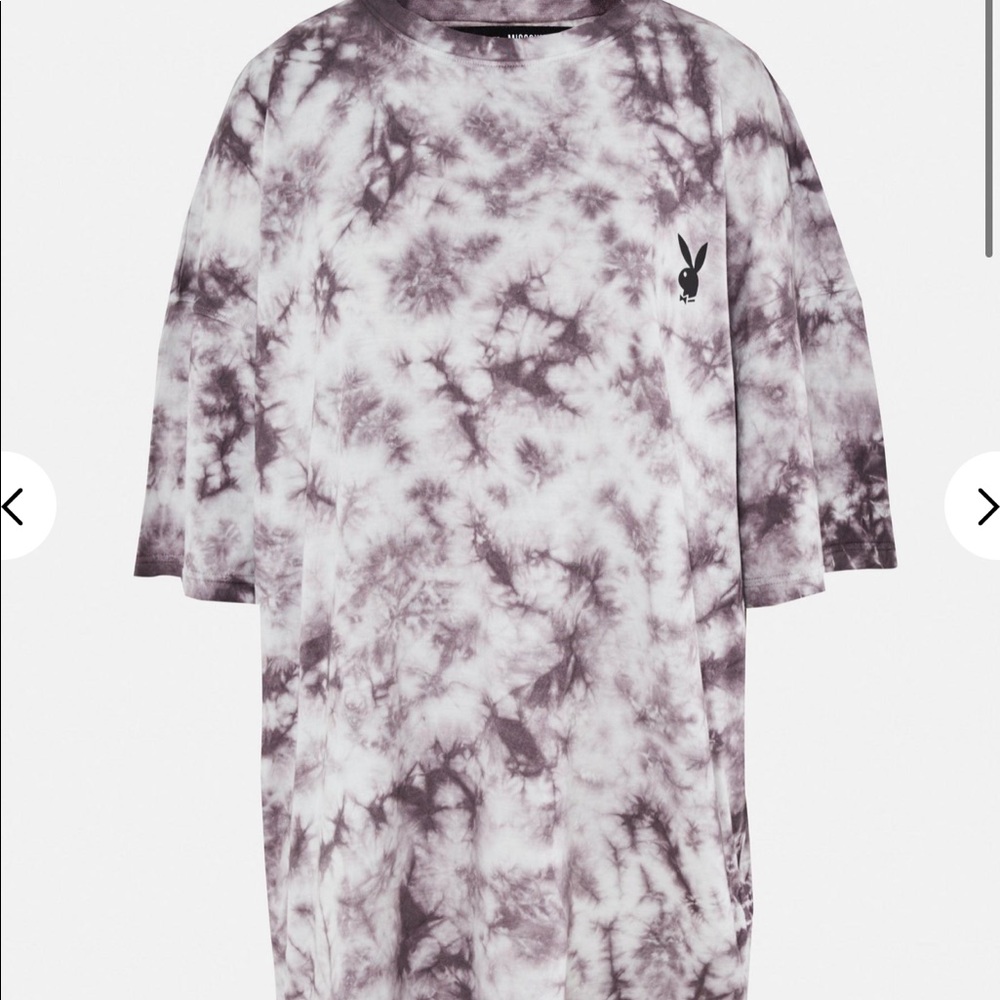 playboy missguided tie dye oversized tshirt dress